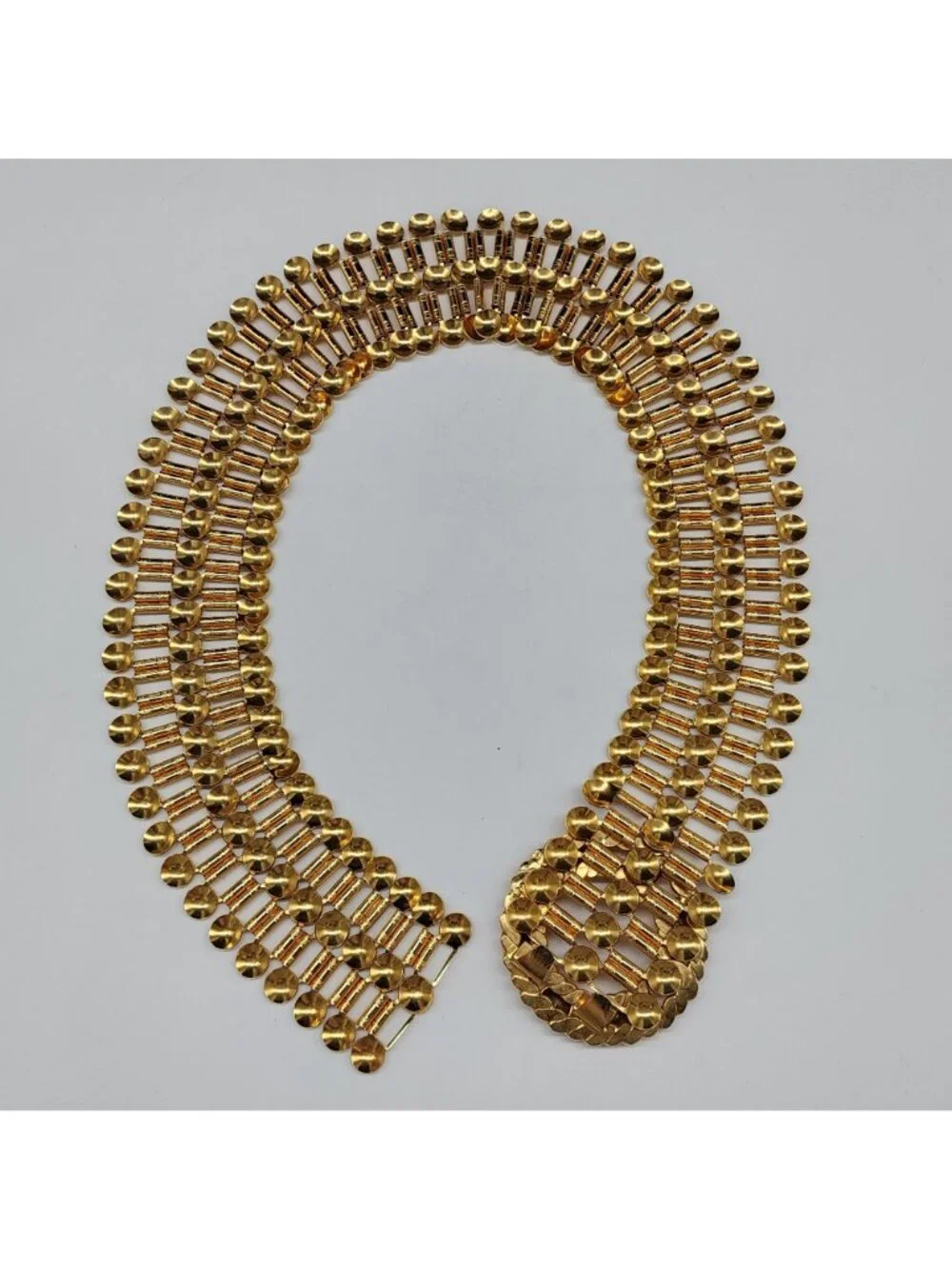 Gold Toned Metal Belt Medieval Style Statement Detail Retro Small Vintage